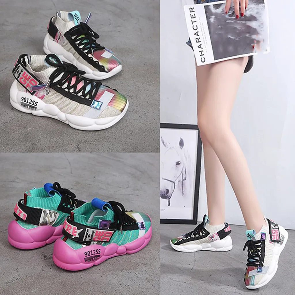 Женская спортивная обувь с флуоресцентным эффектом Scarpe da donna Buty damskie новинка