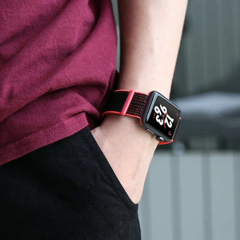 Смарт-часы нейлоновый ремешок для Apple Watch 4/2/1 гибкий мягкий сменный браслета 38 мм 42