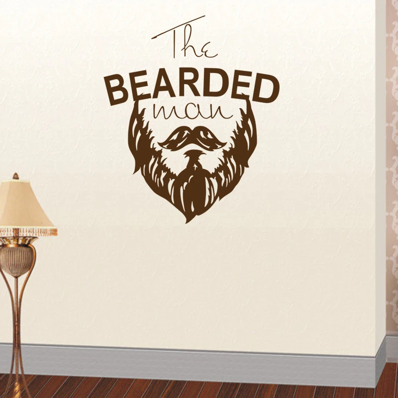 

Man Barber Shop Sticker Bearded Decal Haircut Posters Vinyl Wall Art Decals Decor WIndows Decoration Mural Salon Sticker