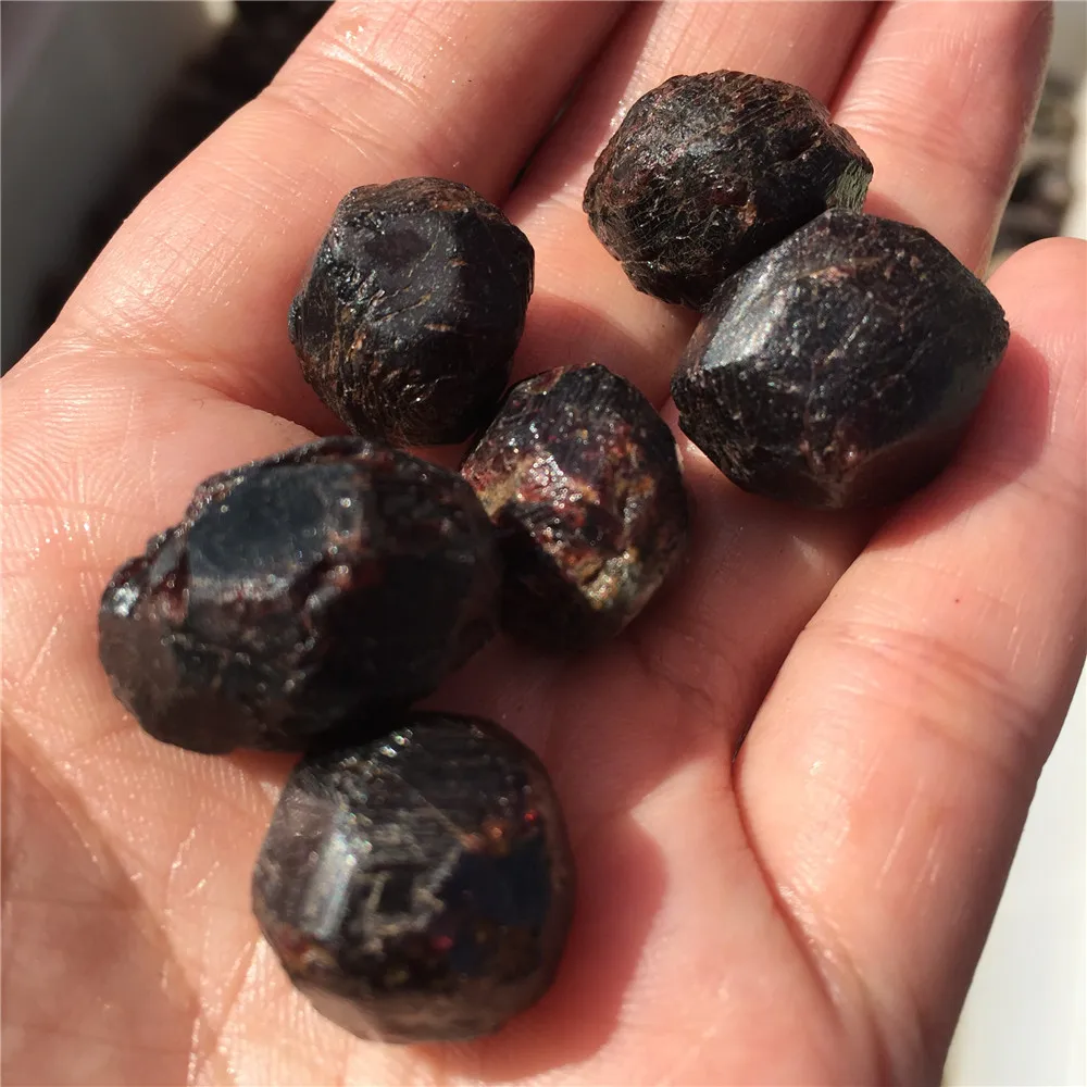 6 шт. натуральный гранат кристаллический камень сырье оригинальный красное вино