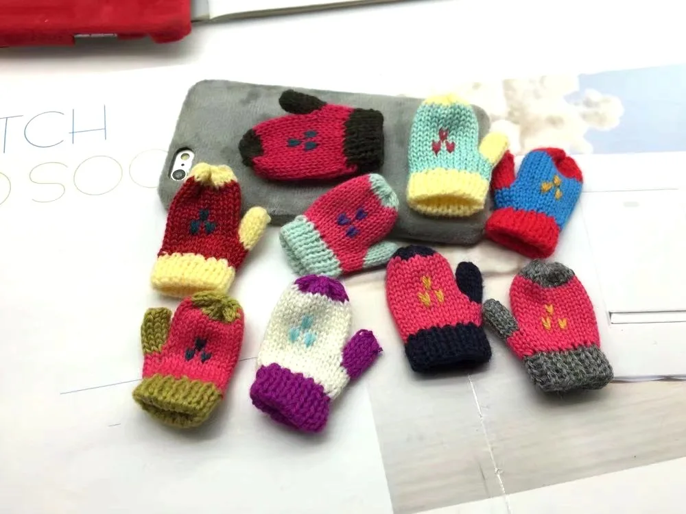 4 шт цветные мини вязаные перчатки DIY кукла декоративные принадлежности чехол для телефона сумка Одежда художественный материал ремесло Детская одежда аксессуары