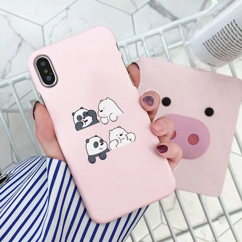 Coque for iPhone X Cartoon Bear Slim Phone Case on For 7 7Plus 6 6s 8 Plus Korean Style Cover Fundas Women |