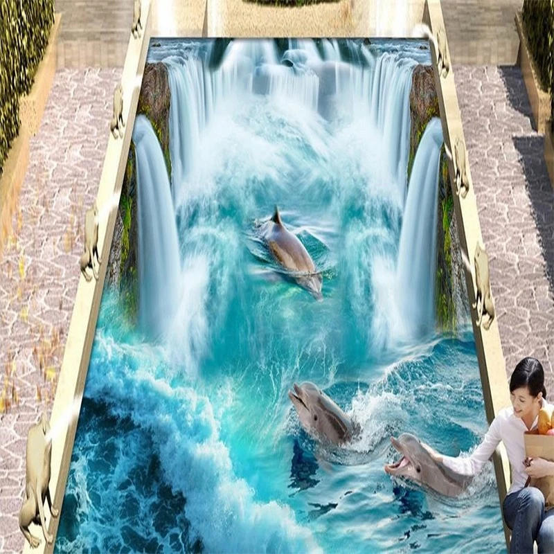 Самоклеящиеся обои дельфина водостойкие наклейки противоскользящие 3D для