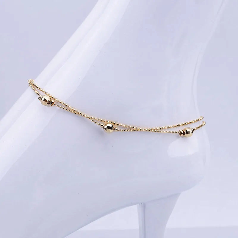 6 шт. бесплатная доставка оптовая продажа Модный золотой тон Двойная Цепочка