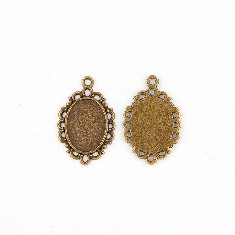 Овальные бронзовые подвески с цветами в античном стиле 13 х18 мм|diy jewelry findings|jewelry