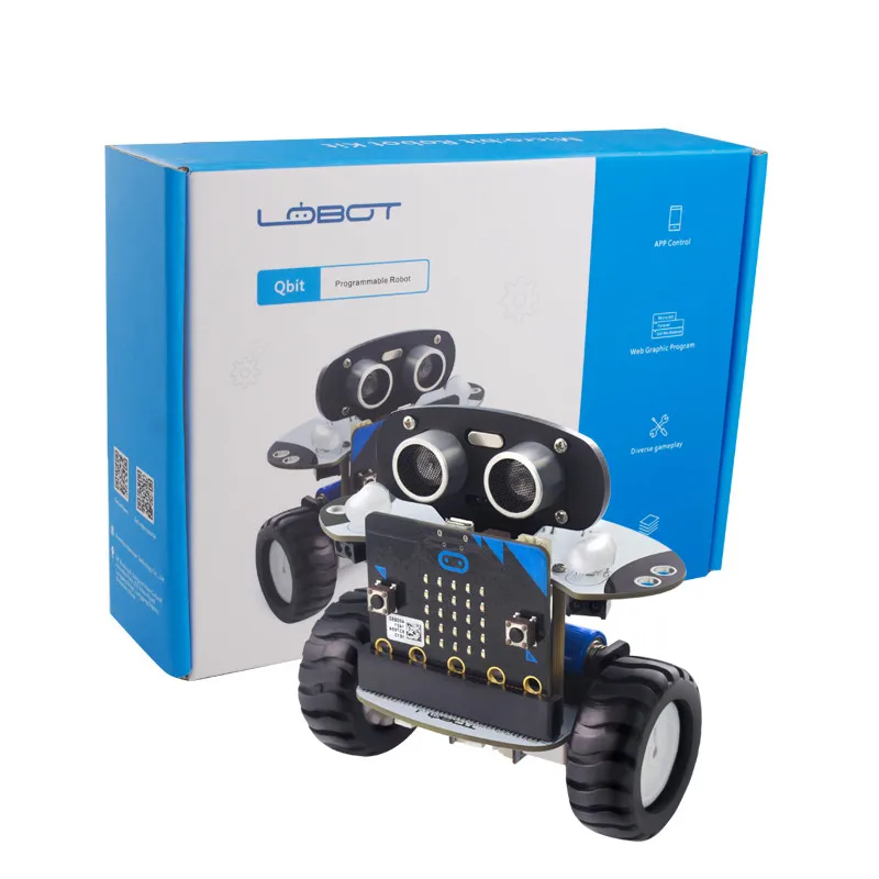DIY микро: бит робот Arduino Qbit Программирование Inteligent автомобиль дистанционного