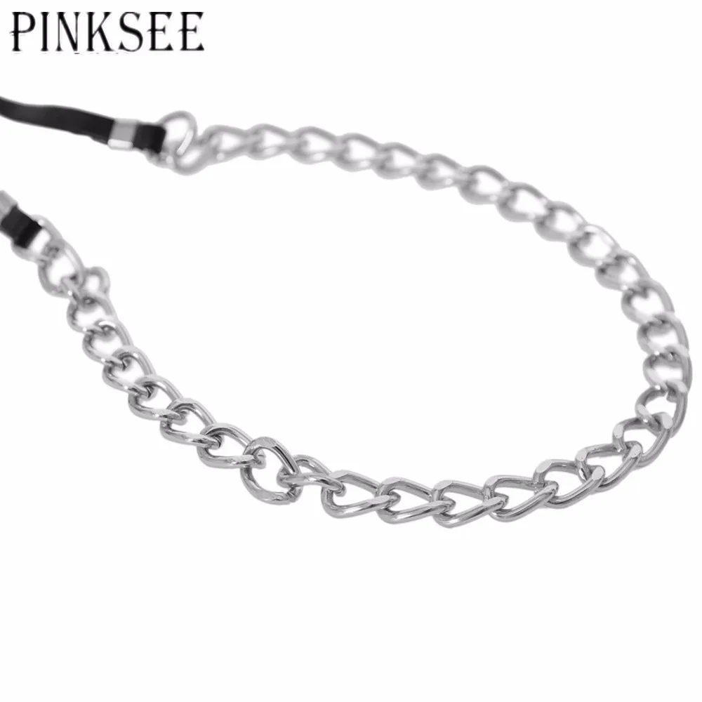 PINKSEE Chokers Necklace Women 2017 Popular Gothic Black Leather Necklaces Alloy Chain Charm Jewelry bijouterie | Украшения и