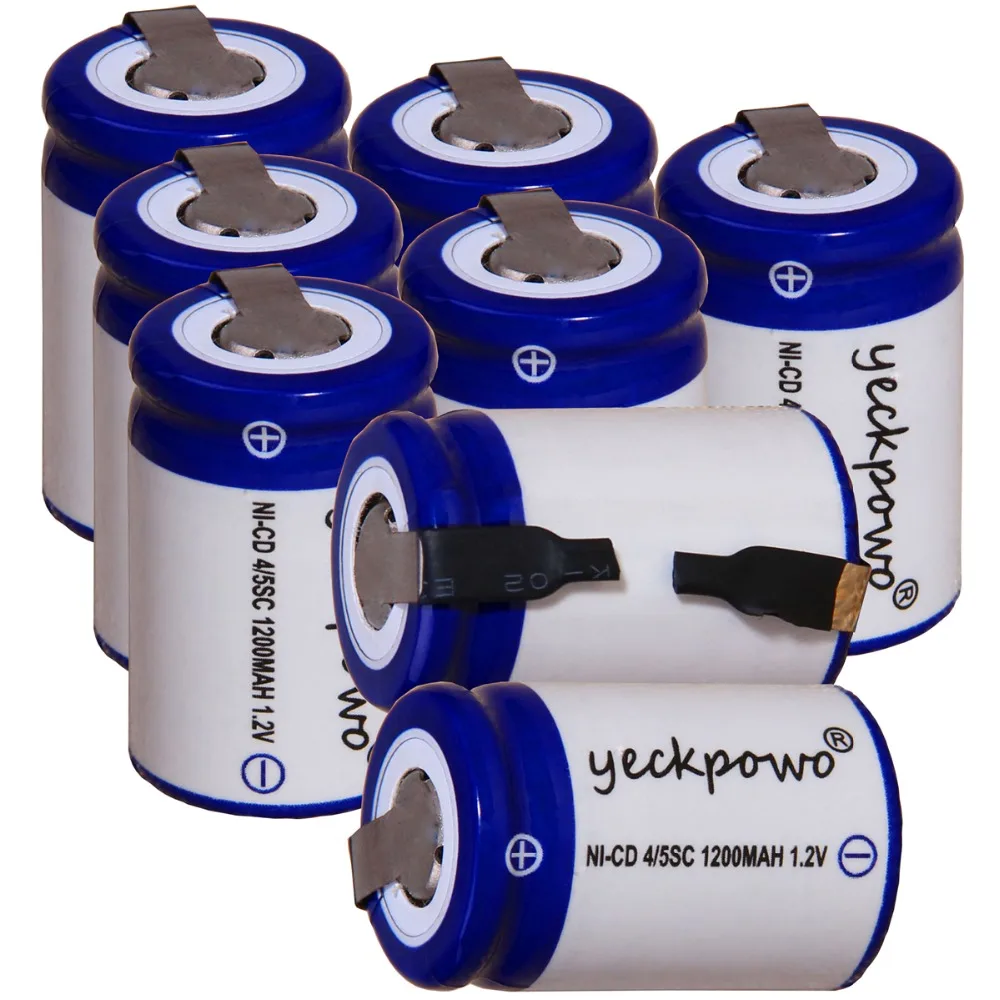Yeckpowo 8 шт. 4/5SC 1200 мАч 1 2 в никель кадмиевая батарея аккумуляторные батареи 3 см * для