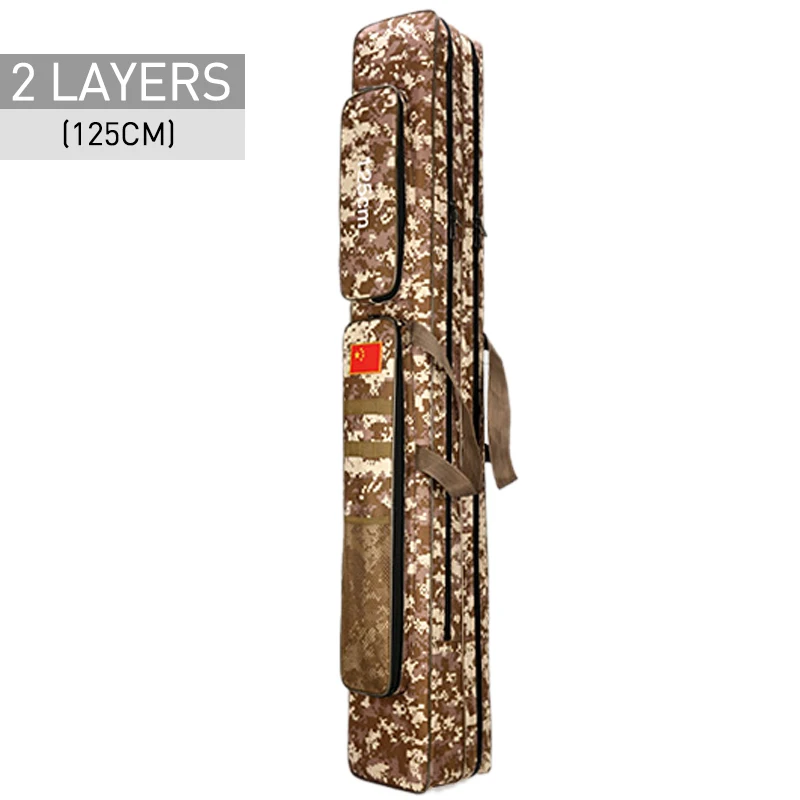 2 Layer 125cm Desert 2/3 слой 80/90/100/110/120/125 см рыбацкая сумка из ткани Оксфорд для рыболовной удочки сумка для рыболовных снастей, сумки для путешествий, сумки для XA86G - Цвет: 2 Layer 125cm Desert