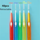 20 шт.корт. 0,6-1,5 мм, выдвижная межзубная щетка, межзубная зубная щетка, Ортодонтическая проволочная щетка, фотозубочистка