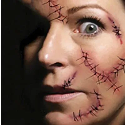 10 шт./лот Хэллоуин зомби шрамы татуировки с фальшивой паршей кровавый костюм