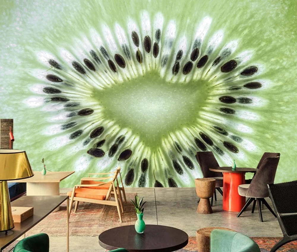 Фотообои Kiwi с изображением еды крупным планом фоновая фотография для гостиной