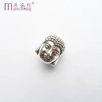 hot 10pcslot ancient zinc alloy religious buddha head beads metal charm accessories for make diy buddha bracelet jewelry