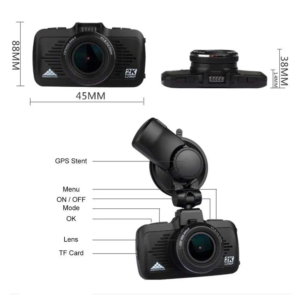 Оригинальный Универсальный Автомобильный видеорегистратор DVR Камера gps 2 в 1 Ambarella