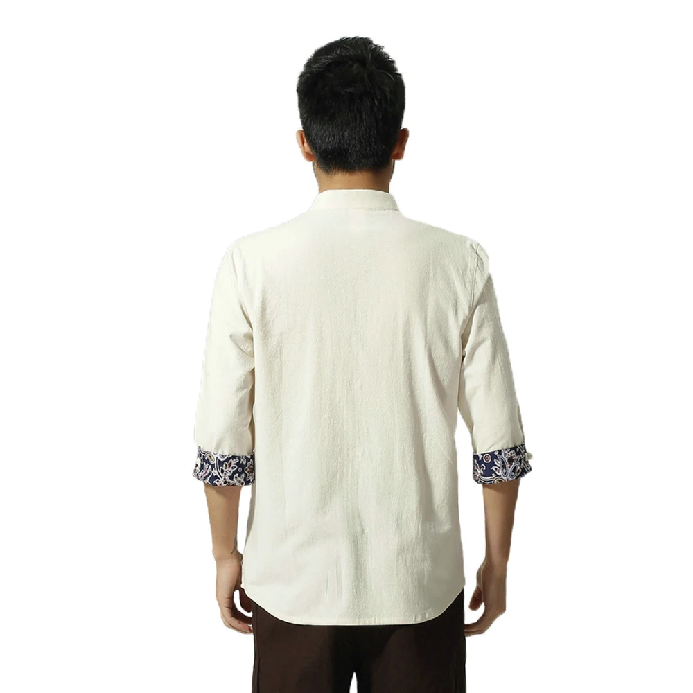 Новинка 2018 винтажная рубашка с рукавом три четверти для кунг фу летняя и осенняя