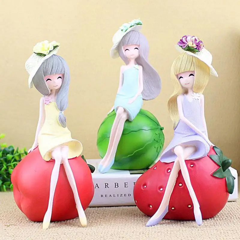 Милые Статуэтки из полимерной смолы в виде фруктовой девочки желеобразного