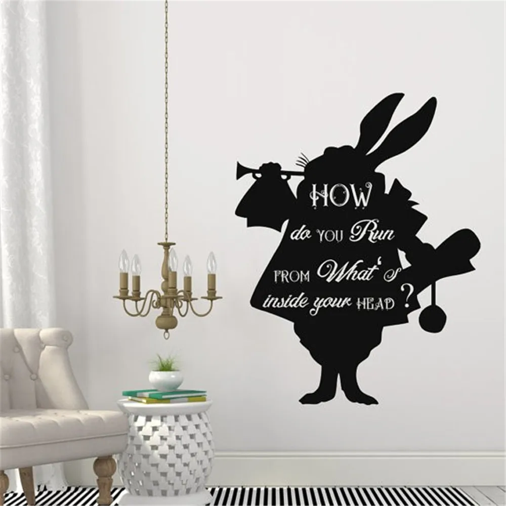 Мультфильм алиса в стране чудес кролик как у вас свой наклейки цитаты на стену