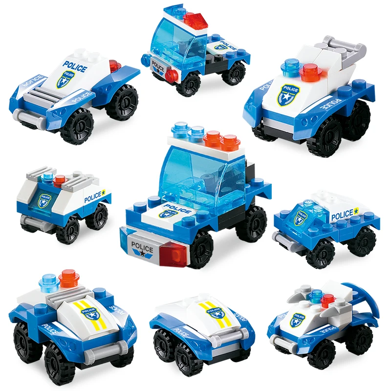 Детские строительные блоки городской полицейский участок автомобиль