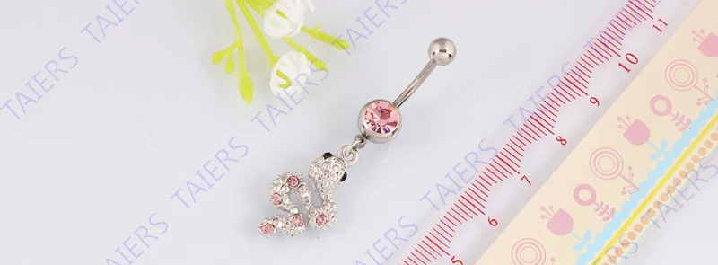 Кольцо для пупка женское из хирургической стали 14 г 316L|jewelry saphire|jewelry monroebar spring |