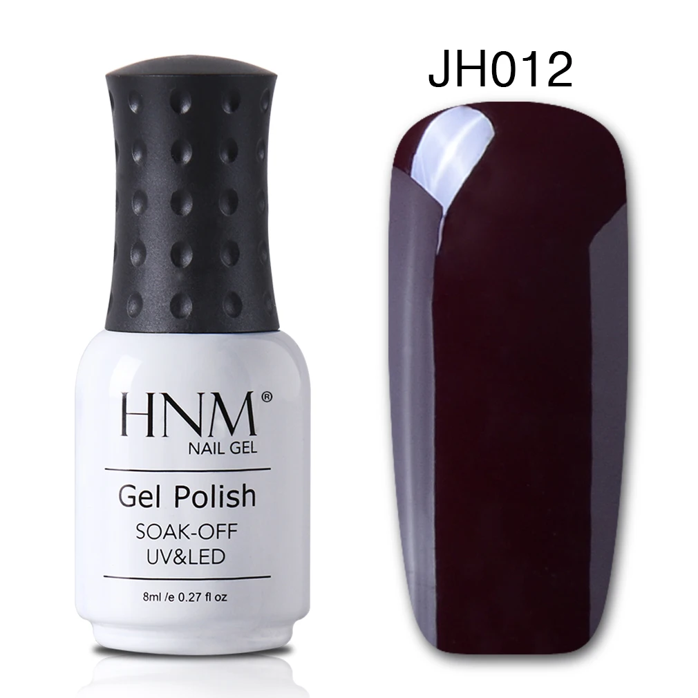 wine red 12 HNM 8 мл Гель-лак для ногтей чистый цвет замачиваемый УФ-светодиодный Гель-лак для ногтей Полупостоянный замачиваемый Гель-лак для украшения ногтей Гибридный Гель-лак - Цвет: wine red 12