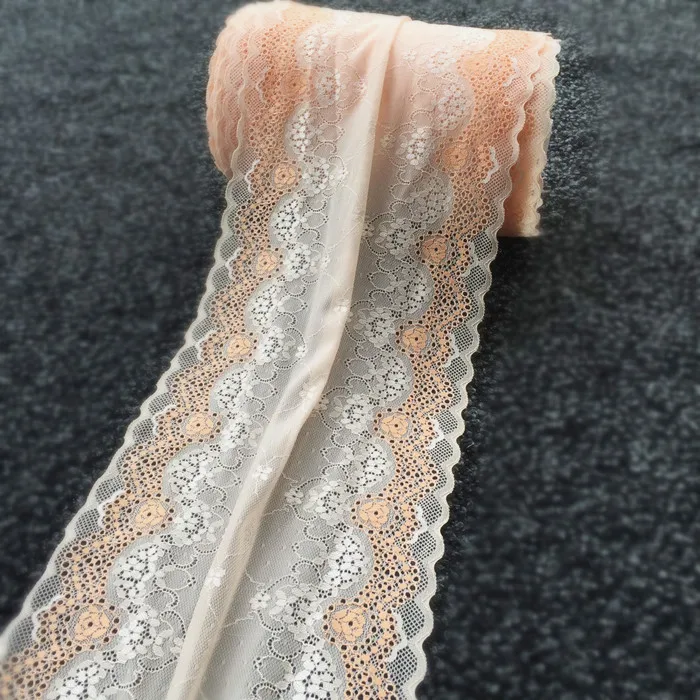 Ширина 22 см светло-оранжевая розовая эластичная кружевная ткань DIY аксессуары