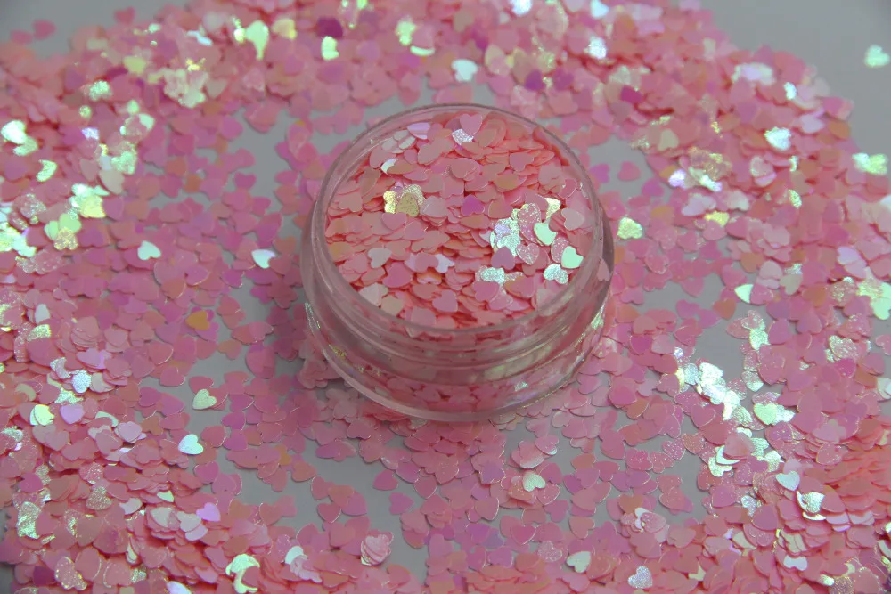 Радужный перламутровый конфетти в форме сердца розовый цвет spangles блеск для