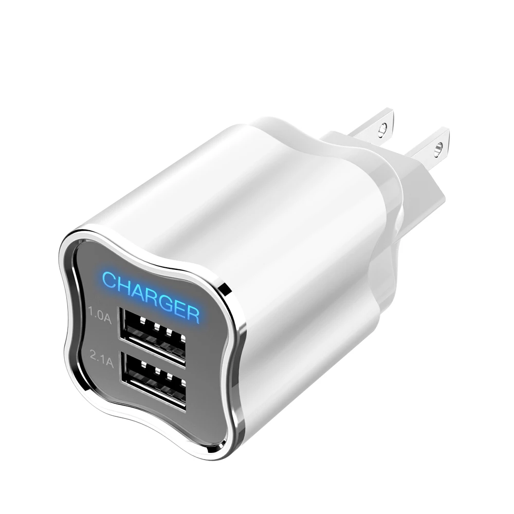 Универсальный 2 порта USB зарядное устройство светодиодный светильник адаптер питания быстрая зарядка мобильного телефона для iPhone X 8 Plus samsung Xiaomi EU/US