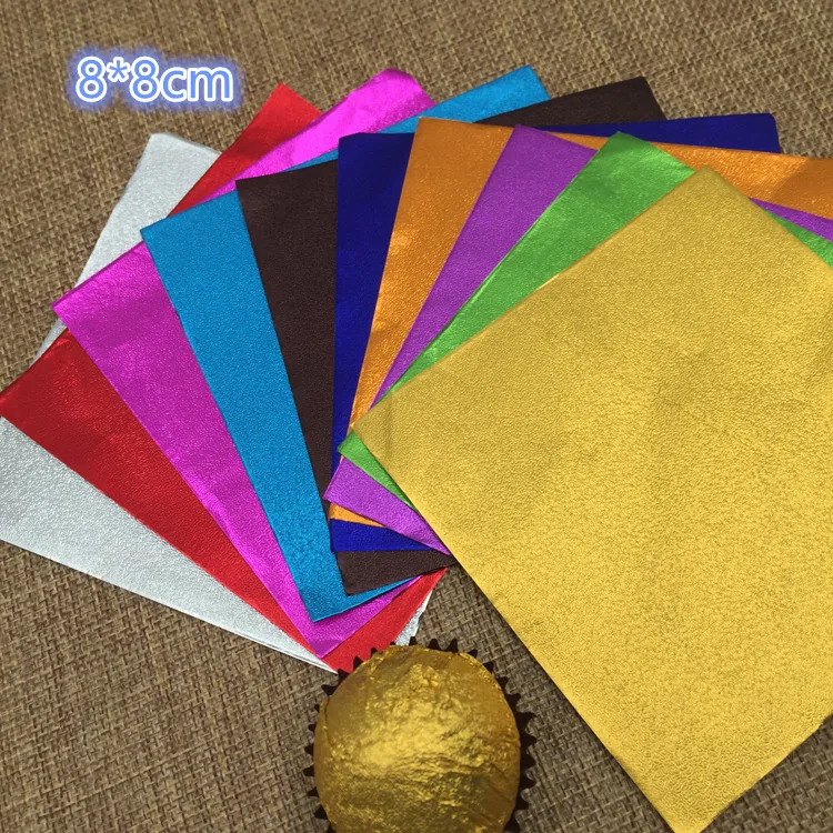8*8 см 8000 шт./лот 3.14 &quotx 3.14&quot мульти Цветной Фольга wrapper для конфет кондитерской
