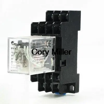 My4j AC12V катушки 5а 240 В AC 28 DC 35 мм реле 14 контакт. 4PDT вт|relay with socket|socket endsocket |