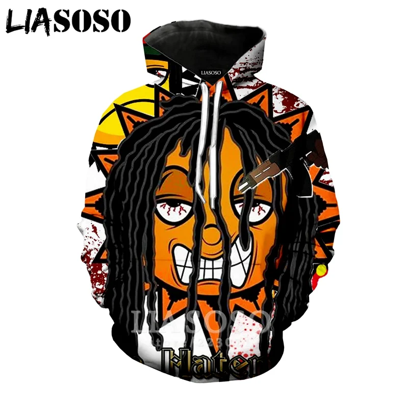 LIASOSO, новинка зимы, мужская, Женская толстовка, 3D принт, песня Гло банд, толстовка, аниме, Harajuku, унисекс, с длинным рукавом, повседневный пуловер, A133-08