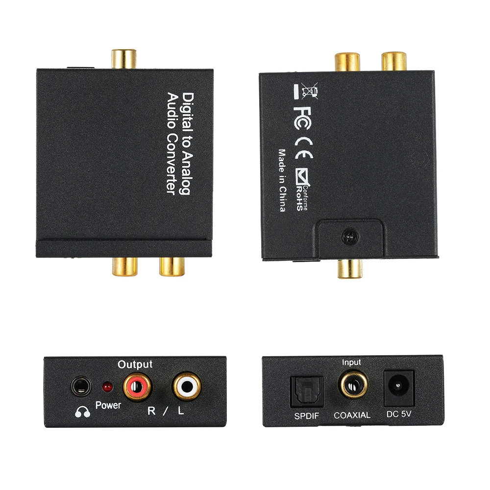 Цифро аналоговый аудио преобразователь Toslink и SPDIF/коаксиальные входы в RCA L/R AUX