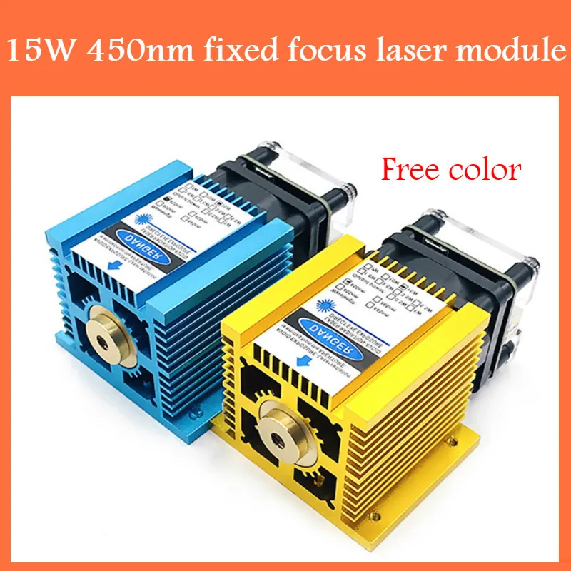 

15W 450nm fixed focus laser module 15000mw DIY bule laser head for CNC laser engraving machine and laser cutter with PWM