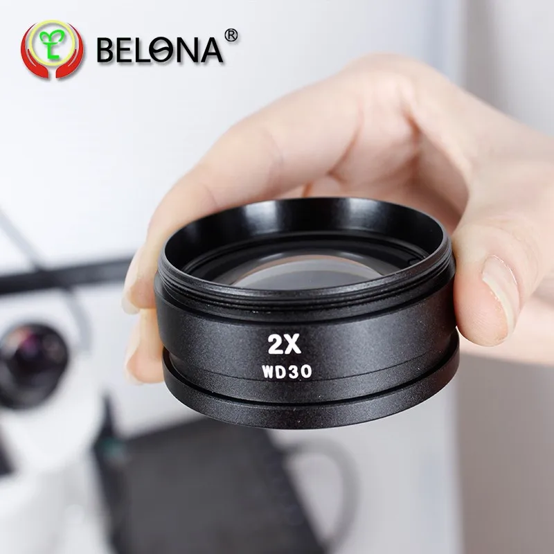 free delivery Stereo Microscopes Accessories 2X Barlow objective lens with 48mm threaded MUOU | Инструменты