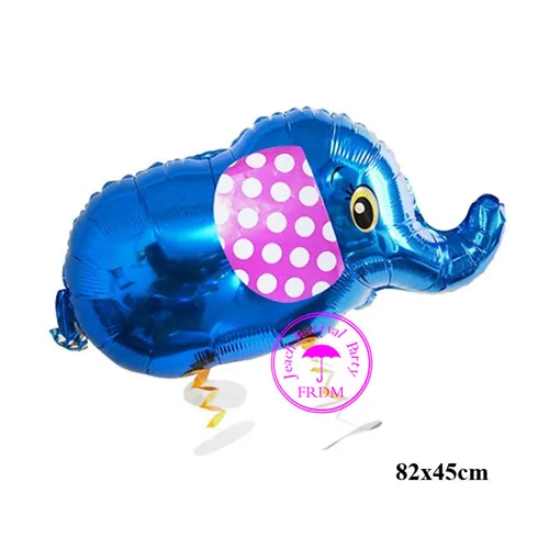 blue elephant Собака корова свинья лягушка утка кошка воздушные шарики в форме шагающего животного День Рождения украшения поставки в виде животных-героев мультфильмов домашних животных шагающего шары - Цвет: blue elephant