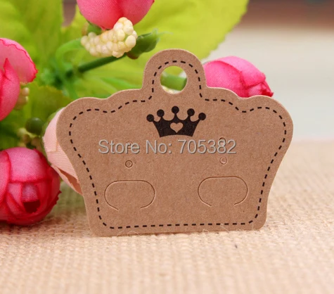 

5 *4cm New crown jewery tags for earings kraft tags bookmark (aa-622)