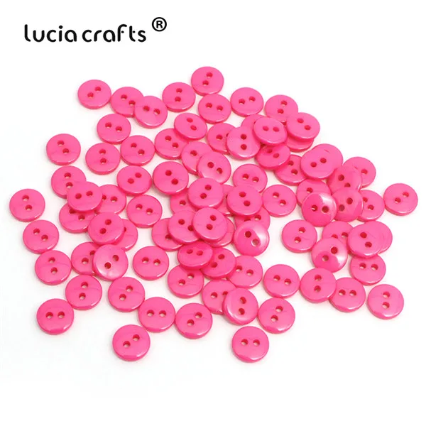 C2 Rose red Lucia crafts 100 шт 10 мм круглые полимерные пуговицы для декоративных украшений DIY шитье скрапбукинг аксессуары для одежды E0509 - Цвет: C2 Rose red