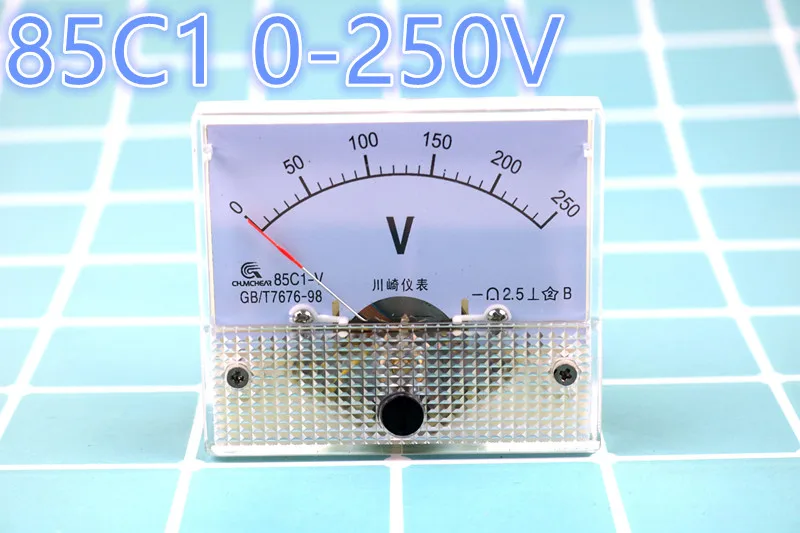 DC 250 V Аналоговая Панель вольтметр измеритель напряжения 85C1 0-250 V DC белый