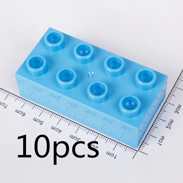 LXF-R504-17-10pcs 10 шт./партия 2X4 Толстый кубик Diy Большие размеры строительные блоки запас аксессуары совместимы с дублированные игрушки для детей подарок для детей - Цвет: LXF-R504-17-10pcs