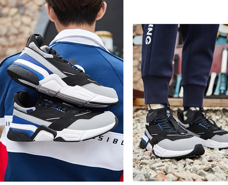 Li-Ning/Мужская классическая обувь 001; стиль жизни; обувь для папы в стиле ретро; удобная спортивная обувь с подкладкой; кроссовки для отдыха; AGCP021 YXB260