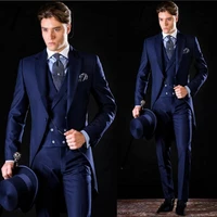 handsome groomsmen peak lapel groom tuxedos mens wedding dress man jacket blazer prom dinner jacketpantstievest a250