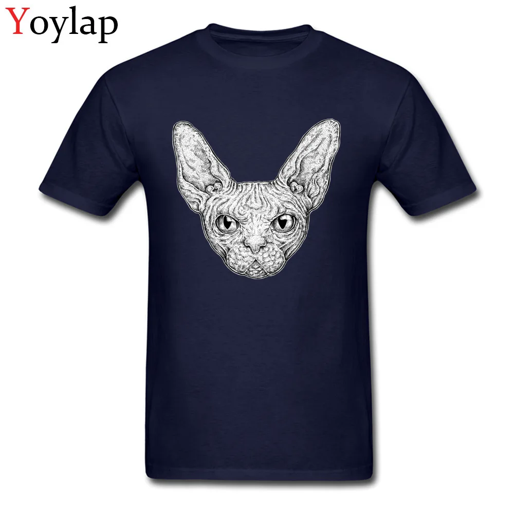 Летние хлопковые Топы И Футболки со сфинксом и кошкой популярные футболки для