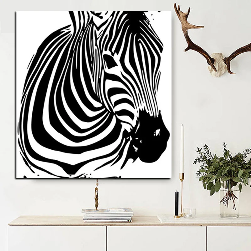 Художественный постер с изображением зебры HD принты красочные и черные