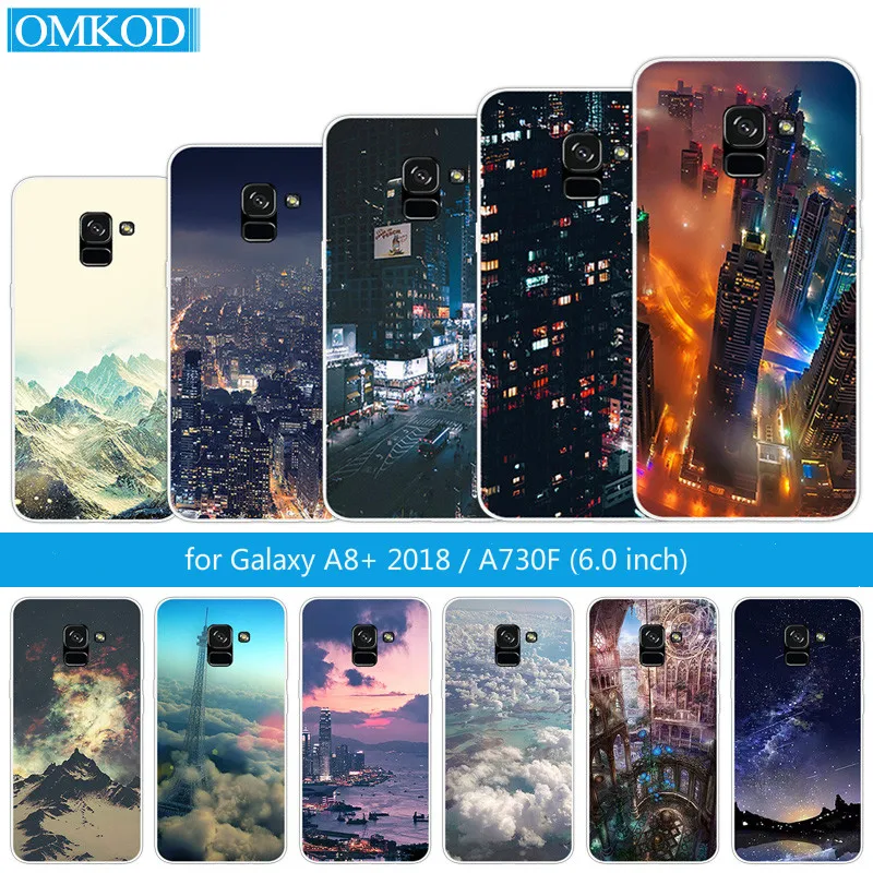 Чехол для Samsung Galaxy A8 + Plus мягкий силиконовый черный чехол (2018) A730F 6 0 дюйма 2018|for samsung