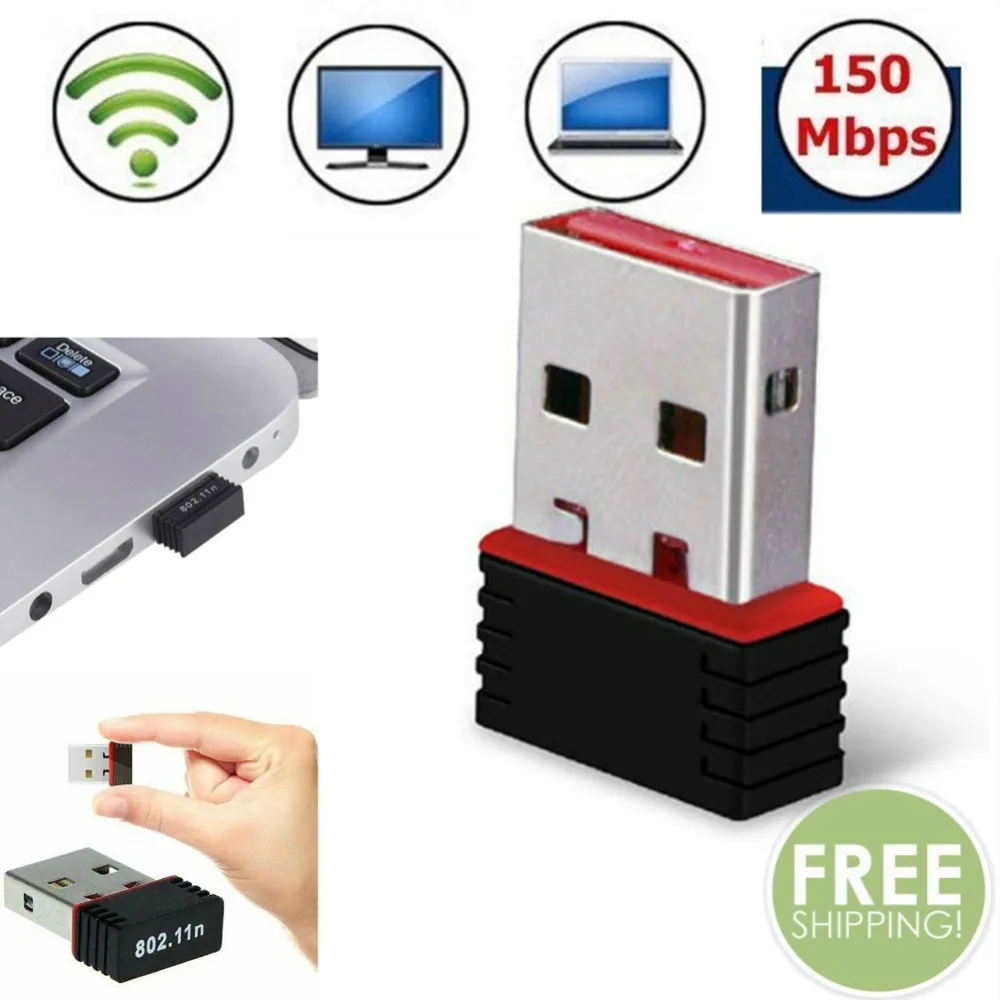 Мини USB WiFi WLAN MediaTek 150 Мбит/с беспроводной сетевой адаптер 802.11n/g/b Dongle A1 #267153|Сетевые