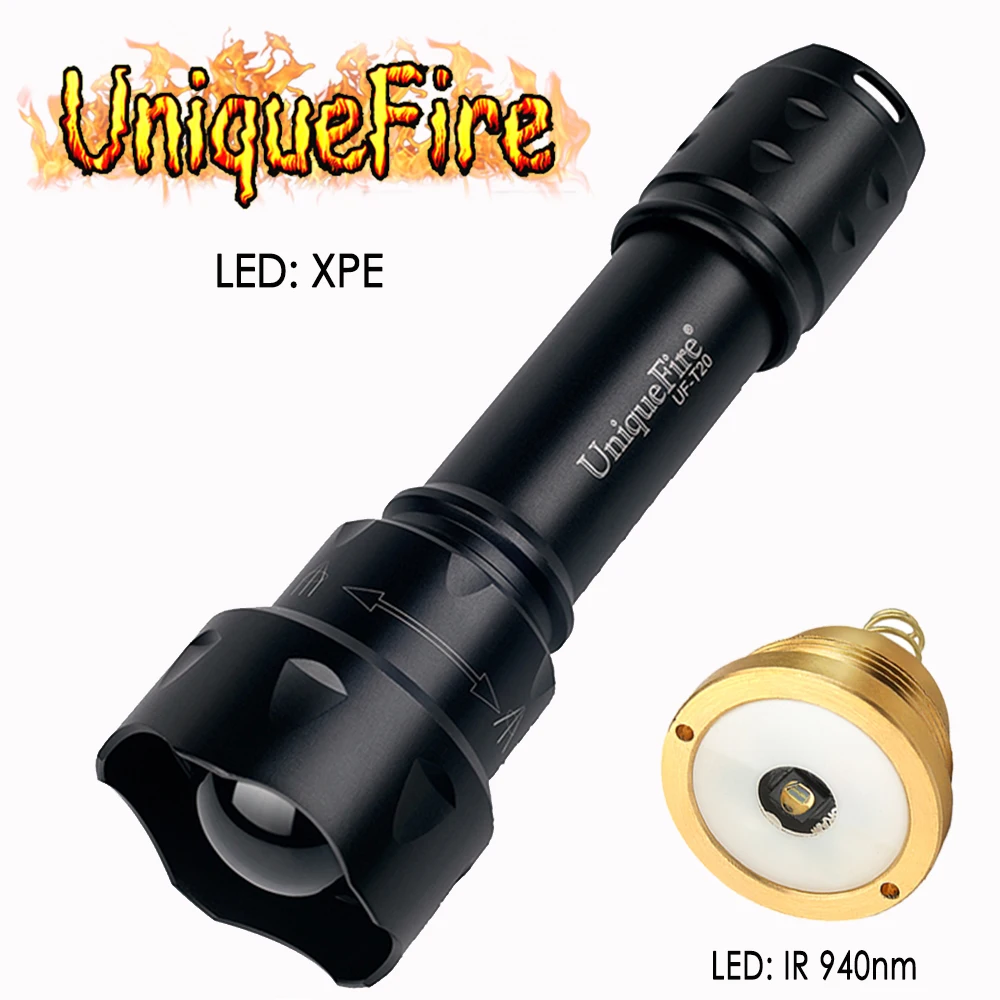 UniqueFire T20 XPE Flash светильник фонарь с ИК 940NM светодиодный инфракрасный Pill 3 режима