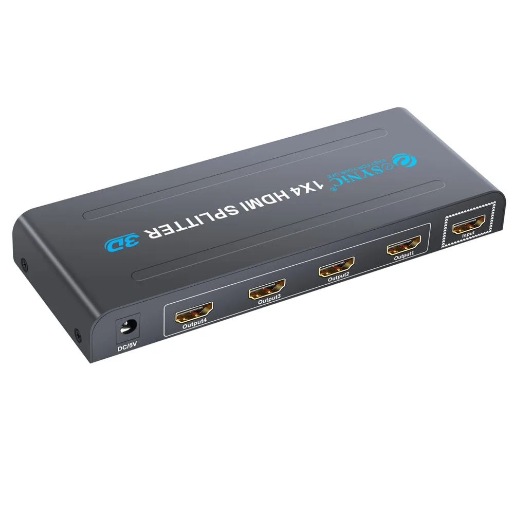ESYNiC HDMI аудио сплиттер 1X4 1 в 4 выхода порта 1080P 3D 4KX2K Дубликатор Усилитель
