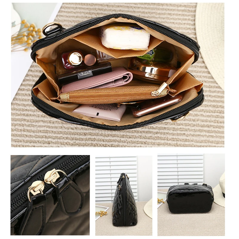 Сумка REPRCLA женская из лакированной кожи мессенджер в клетку Повседневная Сумочка