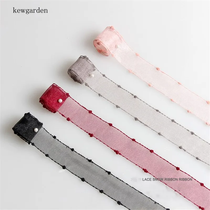 Kewgarden 1 &quot25 мм кружева снег марлевые ленты вручную изготовленная лента DIY бант