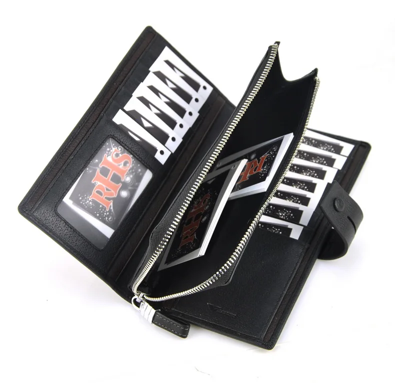 Men Genuine Cow Leather Clutch Wallet Wrist Cellphone Mobile Bag Case Credit Card Holder ID Photo Window Organizer Work Business | Багаж и