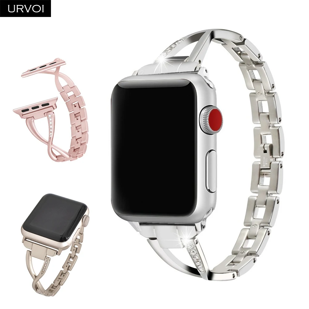 URVOI браслет цепочка для Apple Watch ремешок из нержавеющей стали iWatch девушка мода